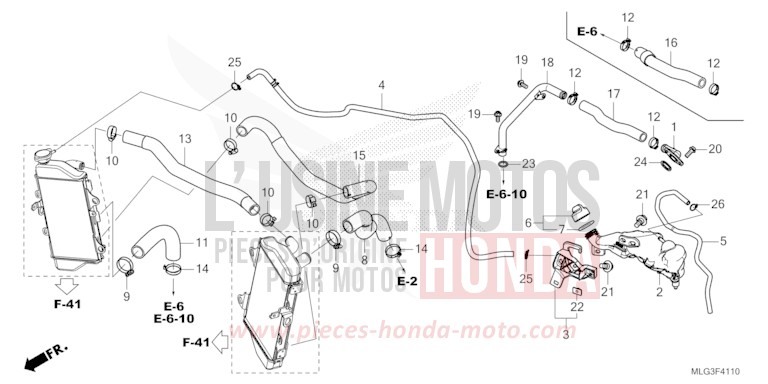 KUEHLERSCHLAUCH/WASSERROHR von Africa Twin Mechanik GRAND PRIX RED (R380B) von 2022